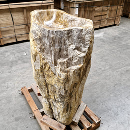 Standwaschbecken Versteinertes Holz | 87 x 47 x 90 cm | O4 - Badgestaltung