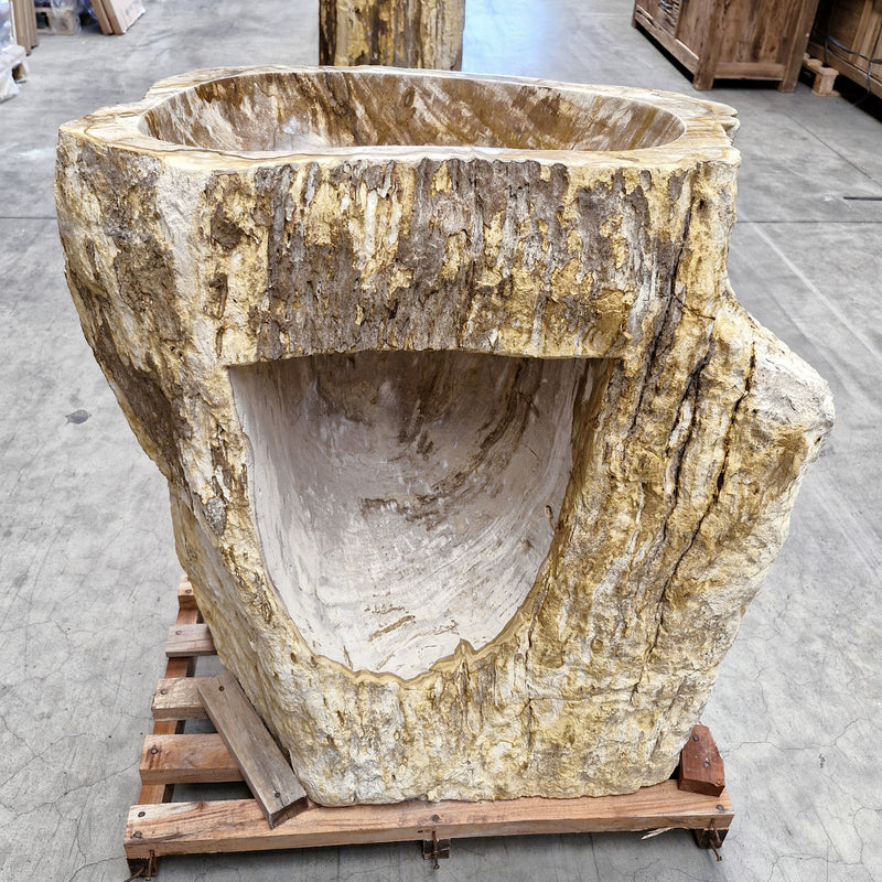 Standwaschbecken Versteinertes Holz | 87 x 47 x 90 cm | O4 - Badgestaltung