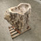 B1 ZAKYNTHOS Standwaschbecken versteinertes Holz 80 x 48 x 90 cm