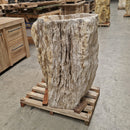 B1 ZAKYNTHOS Standwaschbecken versteinertes Holz 80 x 48 x 90 cm