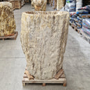 B11 ZAKYNTHOS Standwaschbecken versteinertes Holz 60 x 34 x 90 cm