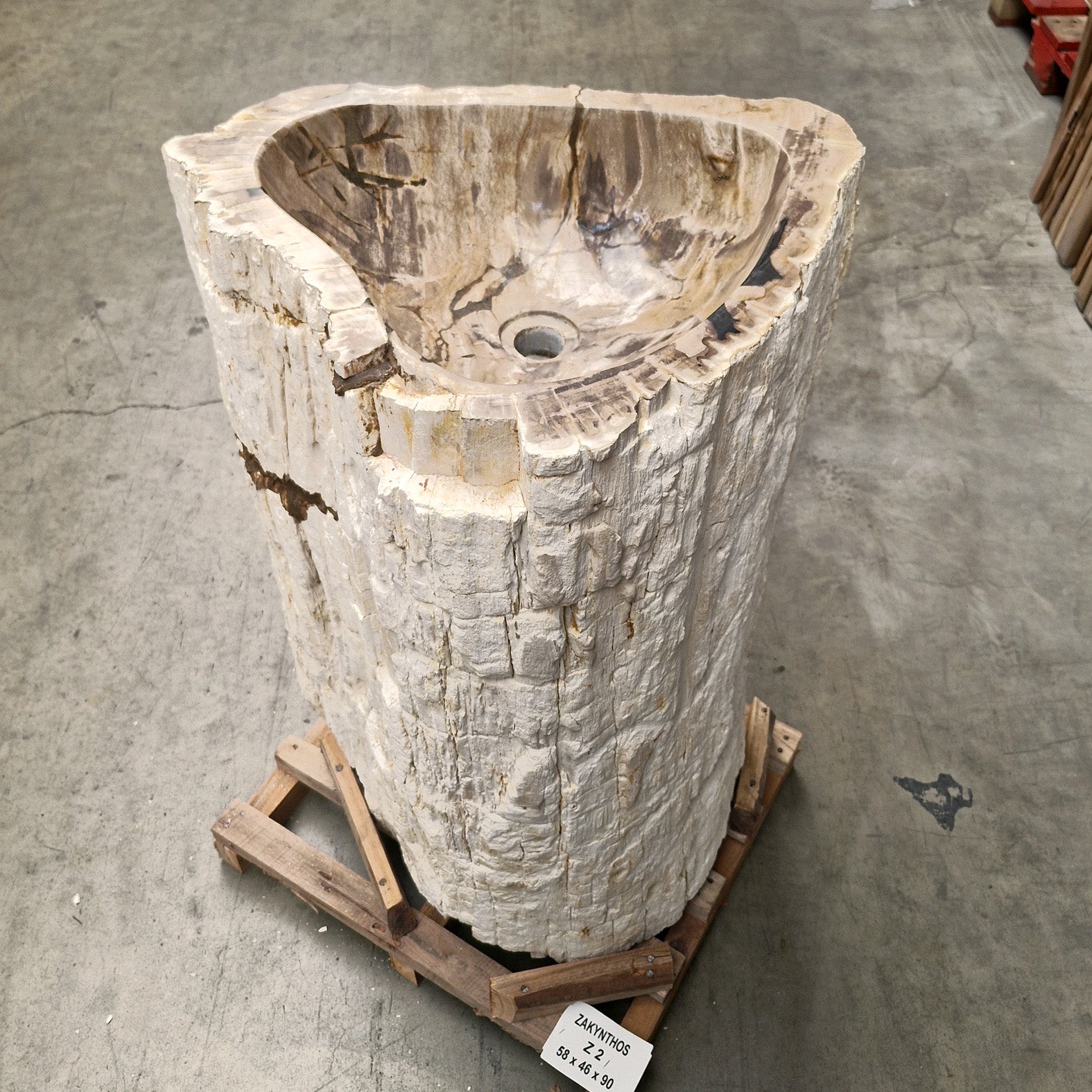 Standwaschbecken Versteinertes Holz | 58 x 46 x 90 cm | Z2