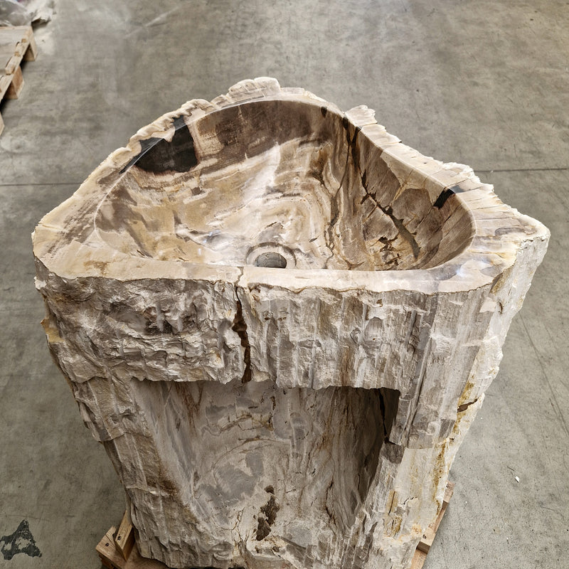 Staande wastafel Versteend hout | 58 x 46 x 90 cm | Z2