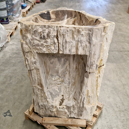 Staande wastafel Versteend hout | 58 x 46 x 90 cm | Z2