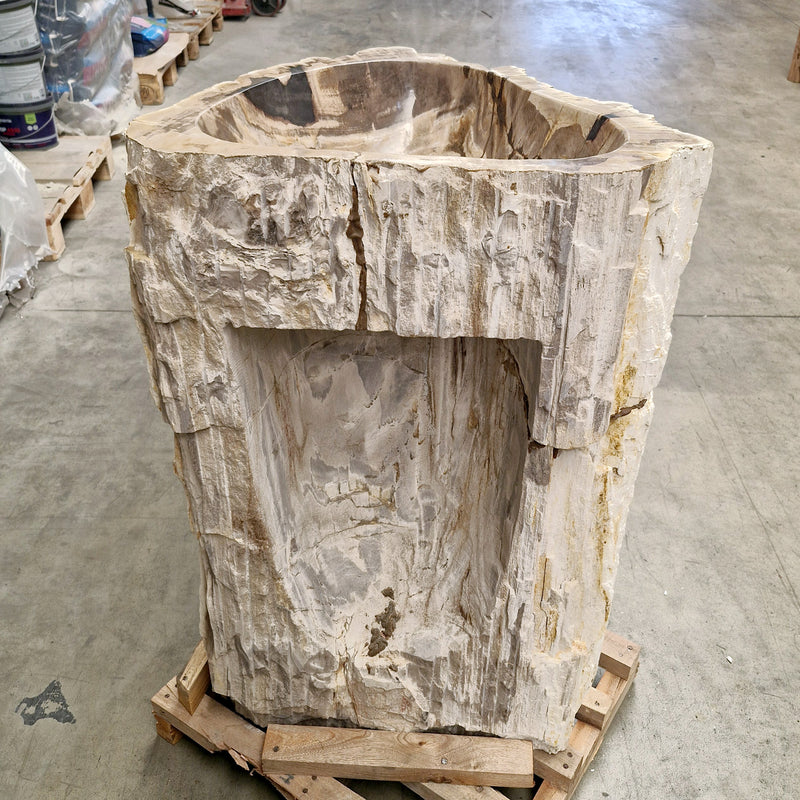 Staande wastafel Versteend hout | 58 x 46 x 90 cm | Z2