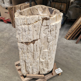 Staande wastafel Versteend hout | 58 x 46 x 90 cm | Z2
