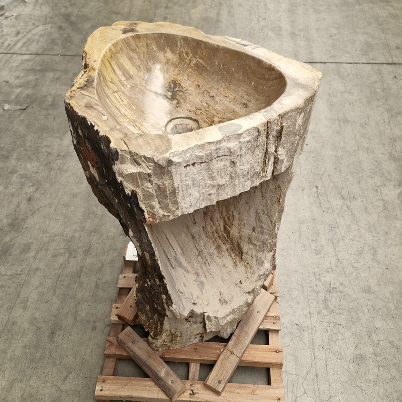 Staande wastafel Versteend hout | 49 x 44 x 90 cm | Z3