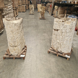 Staande wastafel Versteend hout | 50 x 47 x 90 cm | Z1