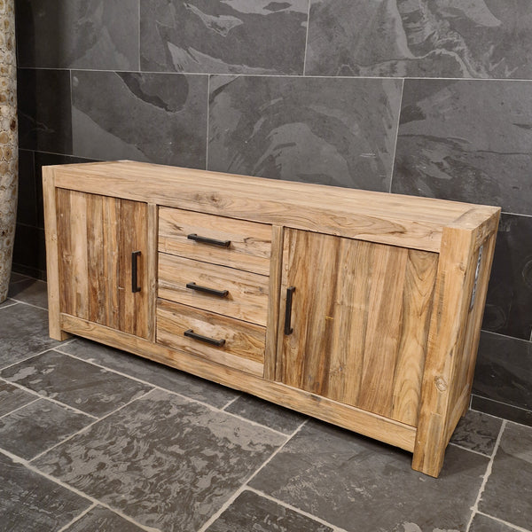 Unterschrank aus Teakholz | Rustikales Badezimmermöbel