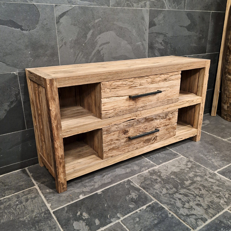 Badmöbel aus Altholz | Unterschrank mit Charakter - 150 x 47 x 80 cm - grob - Badgestaltung