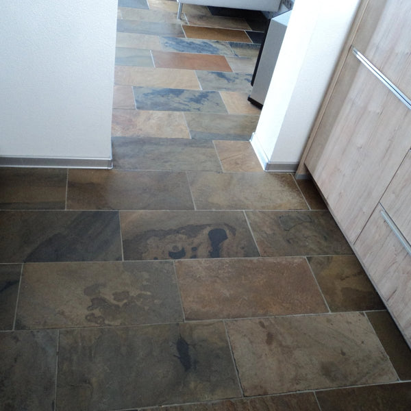 Naturstein Fliesen Platten Schiefer Safari spaltrau - Schieferfliesen | SAFARI - 40 x 40 x 1.0 - 1.5 cm - Fliesen | Afrika Naturstein