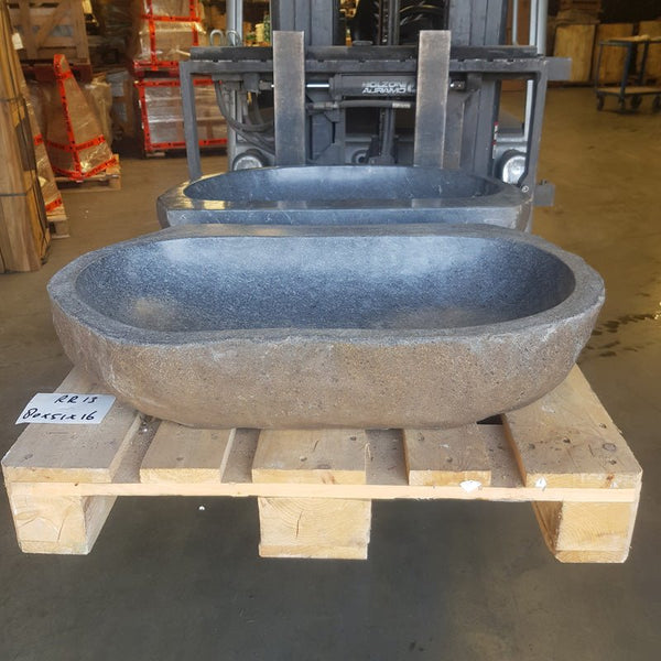 Aufsatzwaschbecken aus Flussstein | Unikate | 80-100 cm
