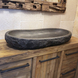 WAVE | Waschbecken | Blaustein roh - WAVE | Waschbecken | Blaustein roh - 80 x 45 x 13 - 15 cm - Badgestaltung | Afrika Naturstein GmbH - WAVE | Waschbecken | Blaustein roh - 80 x 45 x 13 - 15 cm - Badgestaltung | Afrika Naturstein