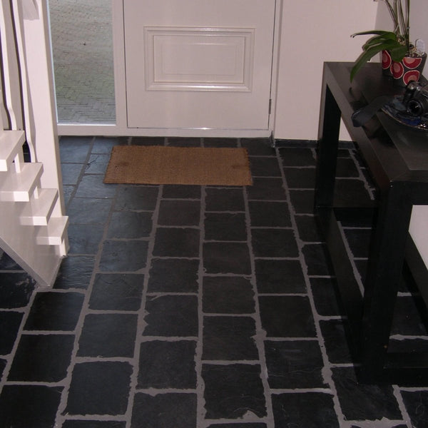 Schieferfliesen Wand und Boden Schiefer Silver Blue spaltrau - Muster | Schieferfliesen |SILVER BLUE | Gehämmert - ca. 20 x 20 cm - Muster | Afrika Naturstein