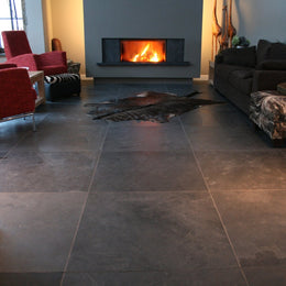 Schiefer - Fliesen für Wand und Boden Mustang Black Slate - Schieferfliesen | MUSTANG (Black Slate) | In verschiedenen Formaten - 80 x 80 x 1.2 cm - Fliesen | Afrika Naturstein