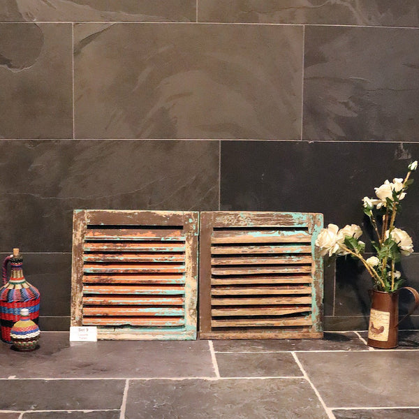  - Louvre Türen in vielen Größen - Set 9 (B50 x H50 x T3 cm) - Badgestaltung | Afrika Naturstein