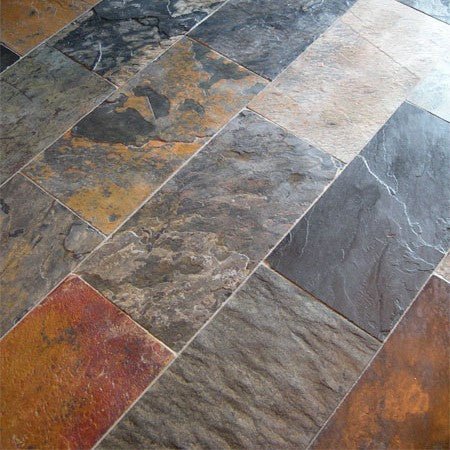 Gesägte Schieferfliesen aus Naturstein von AFRIKA MULTICOLOR, vielseitige Fliesen für Boden und Wand.