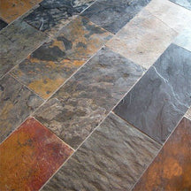 Gesägte Schieferfliesen aus Naturstein von AFRIKA MULTICOLOR, vielseitige Fliesen für Boden und Wand.