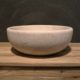 MOSKAU | rundes Waschbecken | Travertin glatt - Ø 40 cm - Badgestaltung | Afrika Naturstein