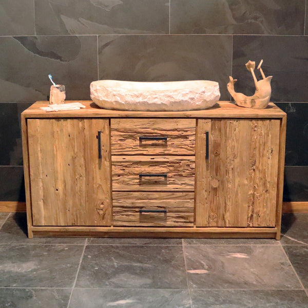  - MURASI Kommode 160 x 50 x 80 cm - Badgestaltung | Afrika Naturstein