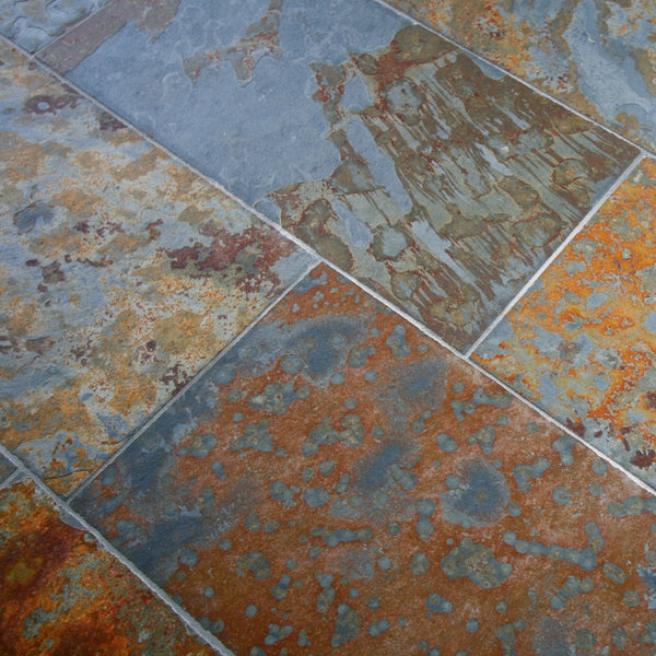 Schieferfliesen Wand und Boden Brasil Multicolor Rosttöne - Schieferfliesen | BRASIL MULTICOLOR - 60 x 30 x 1 cm - Fliesen | Afrika Naturstein