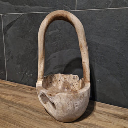  - Kleines Dekokörbchen aus Teakholz - Körbchen 4 - Badgestaltung | Afrika Naturstein