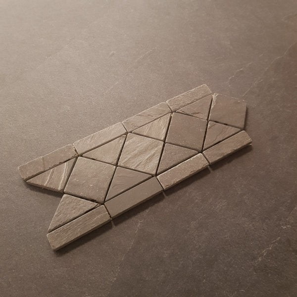  - Naturstein Bordüre Listello Schiefer Silver Grey - Bordüren | Afrika Naturstein