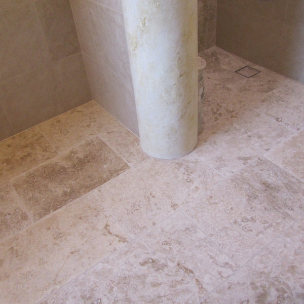 Naturstein Fliesen Wandfliesen Bodenfliesen Travertin Old Mix - Muster | Fliesen | TRAVERTIN OLD MIX | Getrommelt - ca. 20 x 20 cm - Muster | Afrika Naturstein