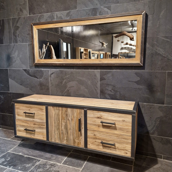  - METAL LOOK 7 Hängeschränk mit Spiegel, set - Set - Badgestaltung | Afrika Naturstein