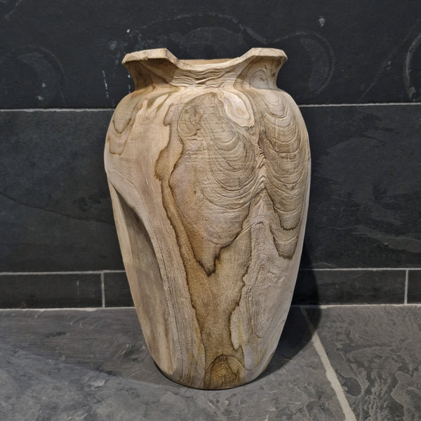Vase aus recyceltem Teakholz, 40 cm hoch - Vase aus recyceltem Teakholz, 40 cm hoch - Vase 9 - Badgestaltung | Afrika Naturstein GmbH - Vase aus recyceltem Teakholz, 40 cm hoch - Vase 9 - Badgestaltung | Afrika Naturstein