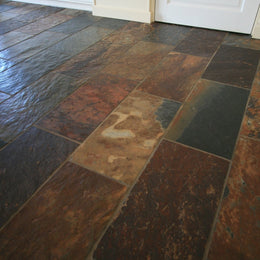 Naturstein Fliesen Schiefer Rich Autumn Herbstfarben - Muster | Schieferfliesen | RICH AUTUMN - ca. 20 x 20 cm - Muster | Afrika Naturstein