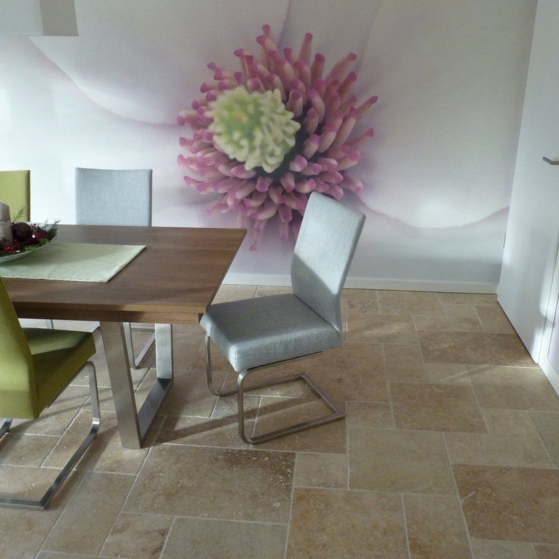 Naturstein Fliese für Wand und Boden Travertin Light Mix antik getrommelt - Muster | Fliesen | TRAVERTIN LIGHT MIX | Getrommelt - ca. 20 x 20 cm - Muster | Afrika Naturstein