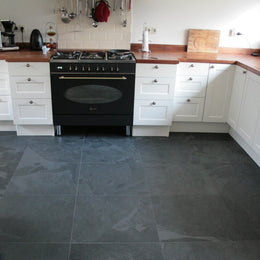 Naturstein Fliesen Platten Schiefer Mustang anthrazit - Schieferfliesen | MUSTANG (Black Slate) | In verschiedenen Formaten - 40 x 40 x 1.0 cm - Fliesen | Afrika Naturstein