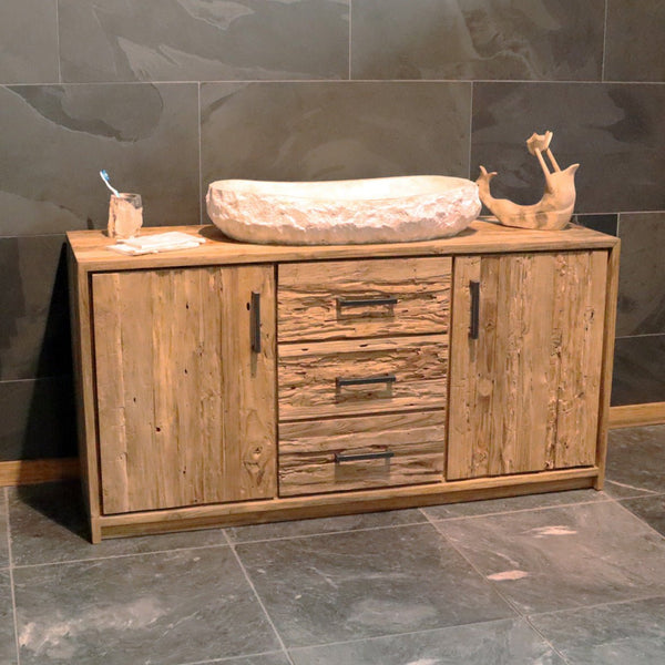  - MURASI Kommode 160 x 50 x 80 cm - Badgestaltung | Afrika Naturstein