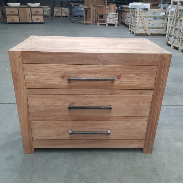 Teak Altholz Kommode Anrichte Sideboard - KALIMANTAN Kommode 100 x 55 x 80 cm - Badgestaltung | Afrika Naturstein