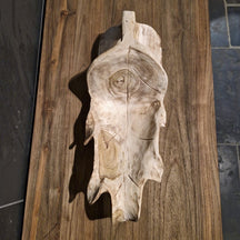 Recyceltes Teakholz Badgestaltung in Schale-Design, handgefertigt, natürliche Holzoptik, langlebig und umweltfreundlich.