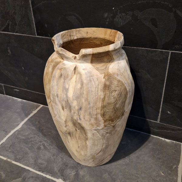 Vase aus recyceltem Teakholz, 40 cm hoch - Vase aus recyceltem Teakholz, 40 cm hoch - Vase 2 - Badgestaltung | Afrika Naturstein GmbH - Vase aus recyceltem Teakholz, 40 cm hoch - Vase 2 - Badgestaltung | Afrika Naturstein