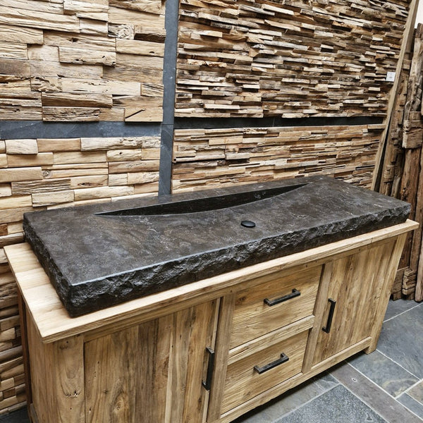  - BILBAO Waschtisch Blaustein Roh - 166 x 55 x 10 cm - Badgestaltung | Afrika Naturstein