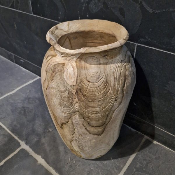 Vase aus recyceltem Teakholz, 40 cm hoch - Vase aus recyceltem Teakholz, 40 cm hoch - Vase 9 - Badgestaltung | Afrika Naturstein GmbH - Vase aus recyceltem Teakholz, 40 cm hoch - Vase 9 - Badgestaltung | Afrika Naturstein
