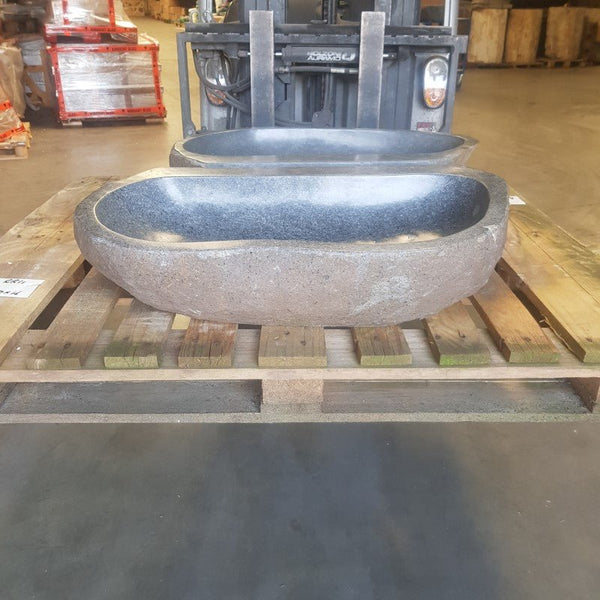 Aufsatzwaschbecken aus Flussstein | Unikate | 80-100 cm