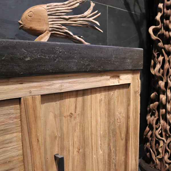  - MADURA Unterschrank mit Amsterdam Waschtisch 182 x 53 x 87 cm - Badgestaltung | Afrika Naturstein