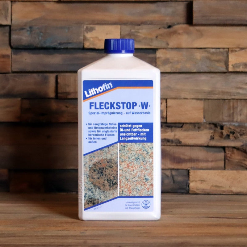  - Lithofin FLECKSTOP >W< - 1 L - Schoonmaakmiddelen voor badkuip en tegels | Afrika Naturstein