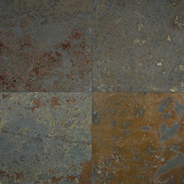 Mehrfarbige BRASIL MULTICOLOR Schiefer Terrassenplatten aus Naturstein, ideal für elegante Außenflächen.