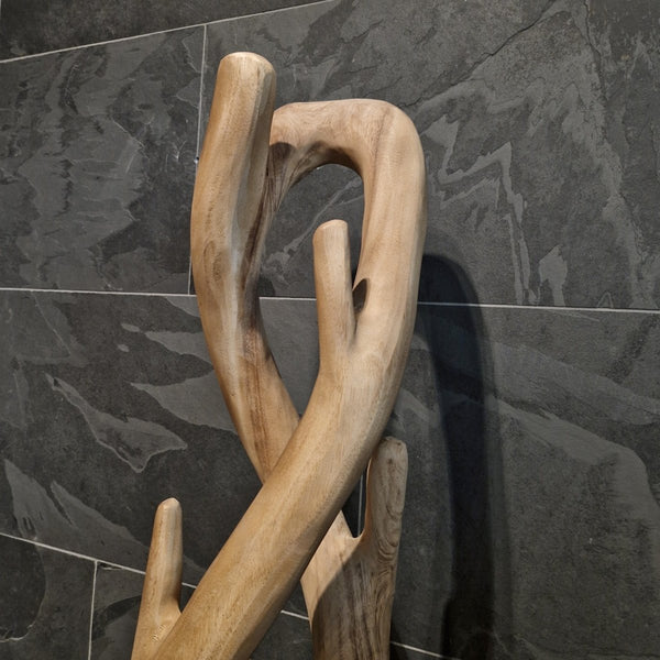  - Kleiderständer aus recyceltem Teakholz - Hell - Einzel - Badgestaltung | Afrika Naturstein