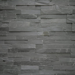 Verblender - Wandverblender - Wandverkleidung - Riemchen - Naturstein - Echtstein - Schiefer - Grey - 02 - Muster | Naturstein Verblender | SCHIEFER GREY - ca. 15 x 15 - 20 cm - Muster | Afrika Naturstein