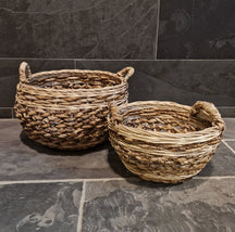 Handgeflochtenes Rattan-Badgestaltungskorb von Körbchen, naturbelassen, mit sichtbaren Flechtmustern und handgefertigter Verarbeitung