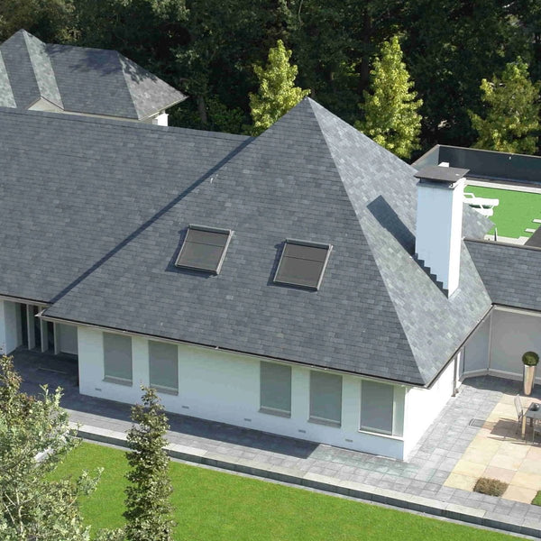 Schieferdach Schieferplatten Fassadenplatten Afrika Silver Blue - 1 Musterstück | Dacheindeckung Dachschiefer - 35 x 25 x 1.0 - 1.3 cm - Dach und Fasade | Afrika Naturstein