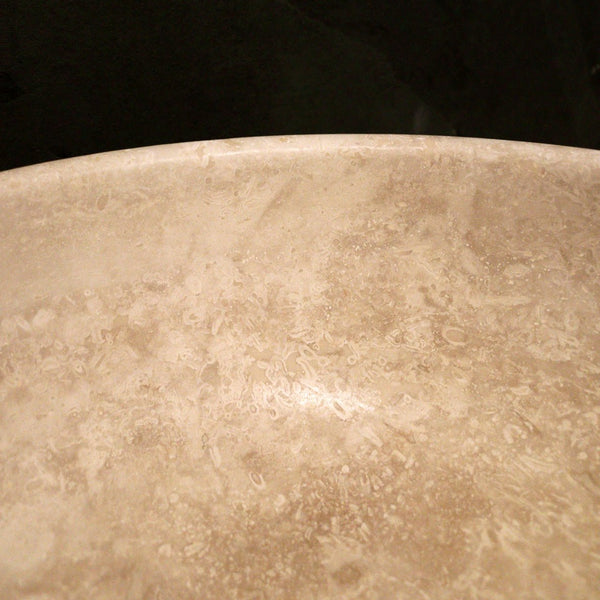  - MOSKAU | rundes Waschbecken | Travertin glatt - Ø 40 cm - Badgestaltung | Afrika Naturstein