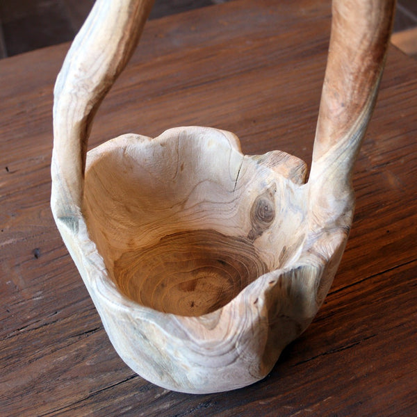  - Kleines Dekokörbchen aus Teakholz - Körbchen 3 - Badgestaltung | Afrika Naturstein