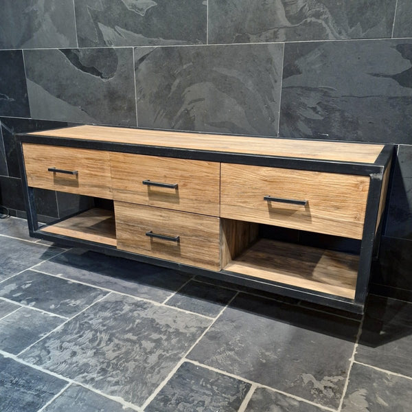  - METAL LOOK 5 Waschbeckenunterschrank 180 x 55 x 60 cm - Badgestaltung | Afrika Naturstein